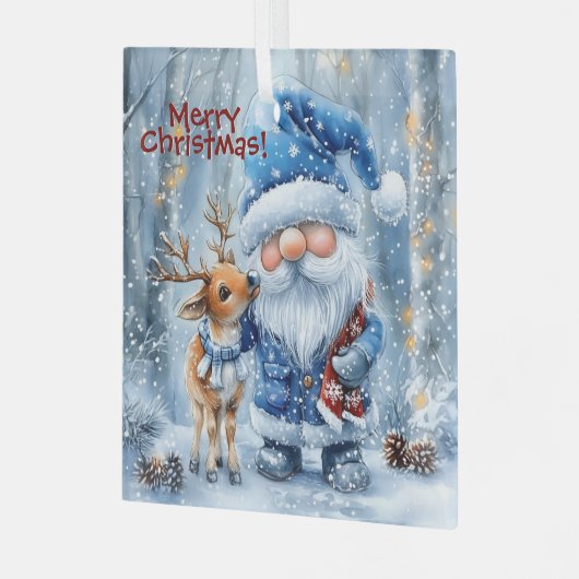 Snowfall & Scarlet Threads ガラスオーナメント (正面左)