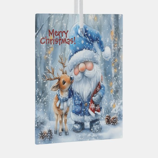 Snowfall & Scarlet Threads ガラスオーナメント (正面右)