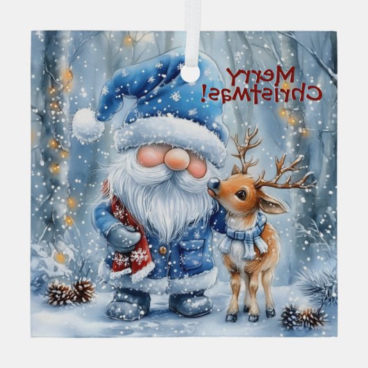 Snowfall & Scarlet Threads ガラスオーナメント (裏面)