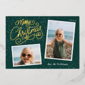 Snowfall Script 2フォトスナップショット 箔シーズンカード (正面)