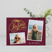 Snowfall Script 2フォトスナップショット 箔シーズンカード (立ち正面)