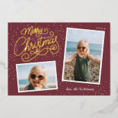 Snowfall Script 2フォトスナップショット 箔シーズンカード (正面)