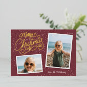 Snowfall Script 2フォトスナップショット 箔シーズンカード (立ち正面)