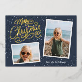 Snowfall Script 2フォトスナップショット 箔シーズンカード (正面)