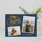 Snowfall Script 2フォトスナップショット 箔シーズンカード (立ち正面)