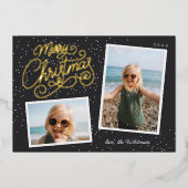 Snowfall Script 2 Photo Snapshot 箔シーズンカード (正面)