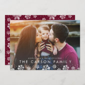 Snowflake 縁ど Photo Card with Holiday Letter シーズンカード