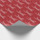 Snowflake Airplane on red. ラッピングペーパー (角)