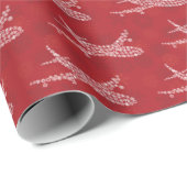 Snowflake Airplane on red. ラッピングペーパー (ロールコーナー)