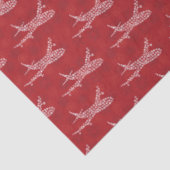 Snowflake Airplane on red. 薄葉紙 (詳細)