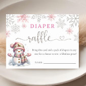 Snowflake Baby Shower Diaper Raffle エンクロージャーカード