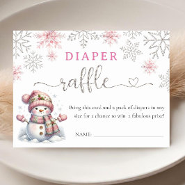 Snowflake Baby Shower Diaper Raffle  エンクロージャーカード