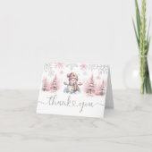 Snowflake Baby Shower Folded Thank You Card サンキューカード (正面)