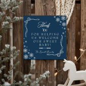 Snowflake Blue Labor & Delivery NICU Hospital サンキューカード