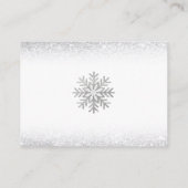  Snowflake Blue & Silver Baby Shower Diaper Raffle エンクロージャーカード (裏面)