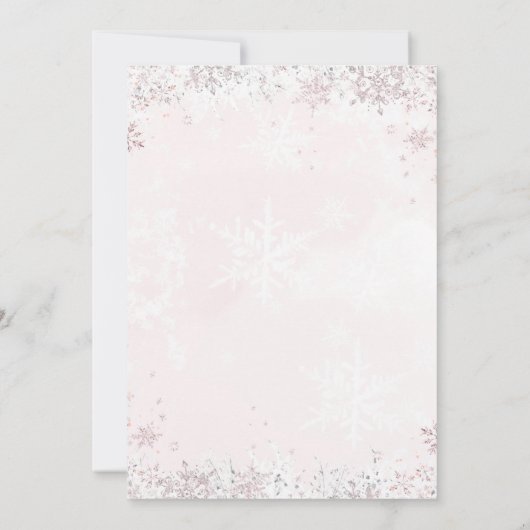 Snowflake Bow baby shower  招待状 (裏面)