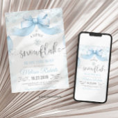 Snowflake Bow baby shower  招待状