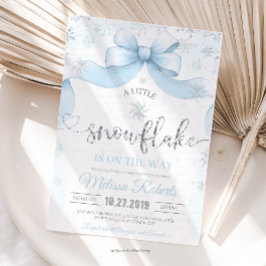 Snowflake Bow baby shower 招待状