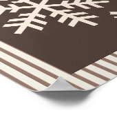 Snowflake Brown Striped ポスター (角)