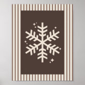 Snowflake Brown Striped ポスター (正面)