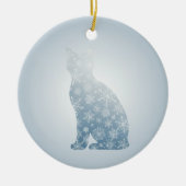 Snowflake Cat Christmas Winter Cat Silhouette  セラミックオーナメント (正面)
