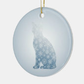 Snowflake Cat Christmas Winter Cat Silhouette  セラミックオーナメント (左)