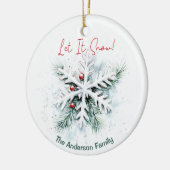 Snowflake Christmas Ornament | カスタムネーム セラミックオーナメント (左)