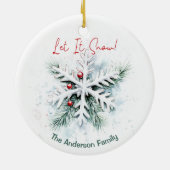 Snowflake Christmas Ornament | カスタムネーム セラミックオーナメント (裏面)