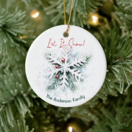 Snowflake Christmas Ornament | Custom Name セラミックオーナメント