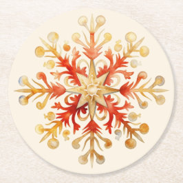 Snowflake Christmas Set of 6  ラウンドペーパーコースター