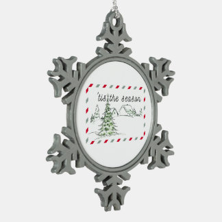 Snowflake Christmas Tree Ornament スノーフレークピューターオーナメント