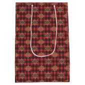 Snowflake Country Christmas Wrapping Paper ミディアムペーパーバッグ (裏面)