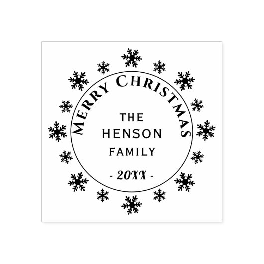 Snowflake Family Merry Christmas ラバースタンプ (インプリント)