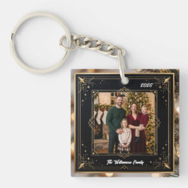 Snowflake Frame Family Photo Christmas Acrylic Key キーホルダー