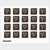 Snowflake Frame Family Photo Christmas Sticker スクエアシール (シート)