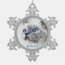 Snowflake Framed Cat Ornament