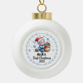 Snowflake Framed Ornament セラミックボールオーナメント