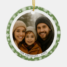 Snowflake Green Family Christmas Multi Photos
