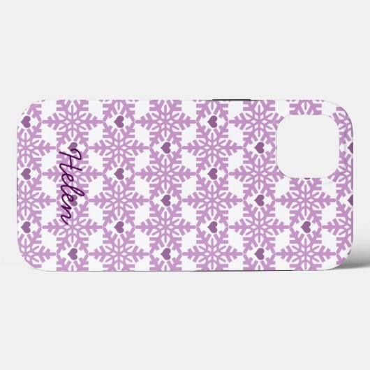 Snowflake Heart Pattern - Custom name Case-Mate iP Case-Mate iPhoneケース (裏面 (横))