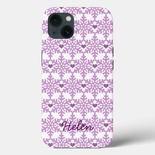 Snowflake Heart Pattern - Custom name Case-Mate iP Case-Mate iPhoneケース (裏面)