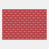 Snowflake Helicopters - Red ラッピングペーパーシート (正面2)