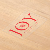 Snowflake Joy Family Photo Collage Christmas アクリル招待状 (レイダウン)