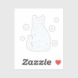 Snowflake Kitty — Minimalist Winter Cat Sticker シール