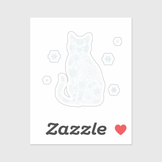 Snowflake Kitty — Minimalist Winter Cat Sticker シール (シート)
