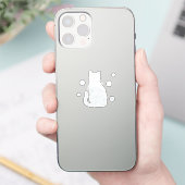 Snowflake Kitty — Minimalist Winter Cat Sticker シール (スマートフォン)