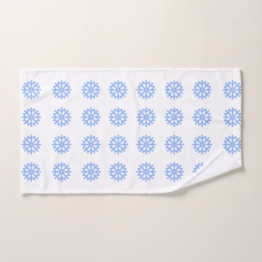  Snowflake Light Blue Winter Pattern  ハンドタオル (ハンドタオル)