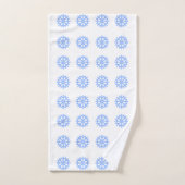  Snowflake Light Blue Winter Pattern  ハンドタオル (ハンドタオル)