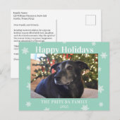 Snowflake Modern Family Photo Holiday ポストカード (正面/裏面)