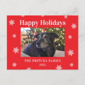 Snowflake Modern Family Photo Holiday ポストカード (正面)