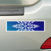 SNOWFLAKE on Blue バンパーステッカー (車上)